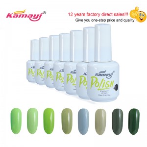 Kamayi Hot Sale 15ml professzionális szerves UV színű gél körömlakk zöld stílusú géllakk köröm Art